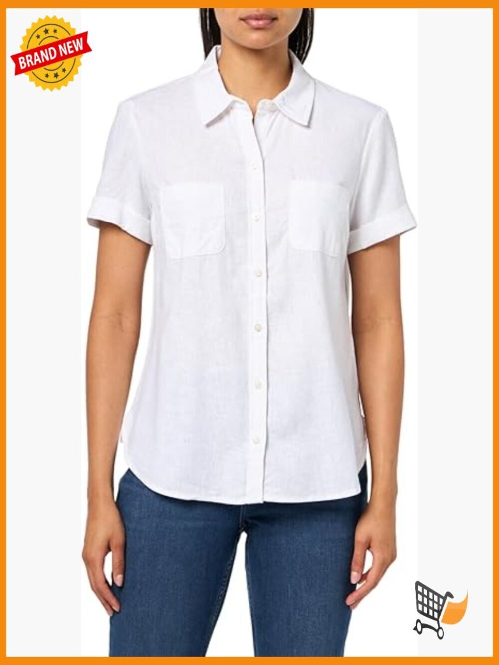Short Sleeve Linen Blend Button Up Camp Shirt